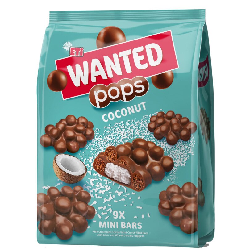 Mini batoane cu cocos Wanted Pops, 126g
