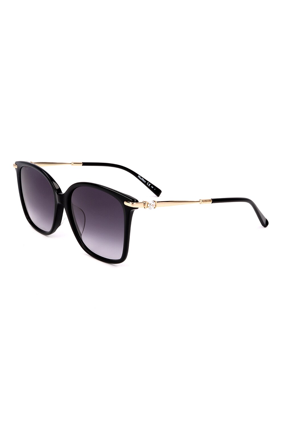 Max Mara, Ochelari de soare dreptunghiulari cu lentile in degrade, Negru/Auriu