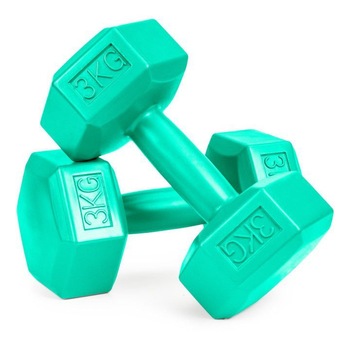 Set 2 greutati fitness x 3 kg, 11 x 23,5 cm, verde, forma hexagonala Set 2 greutati fitness x 3 kg, 11 x 23,5 cm, verde, forma hexagonala