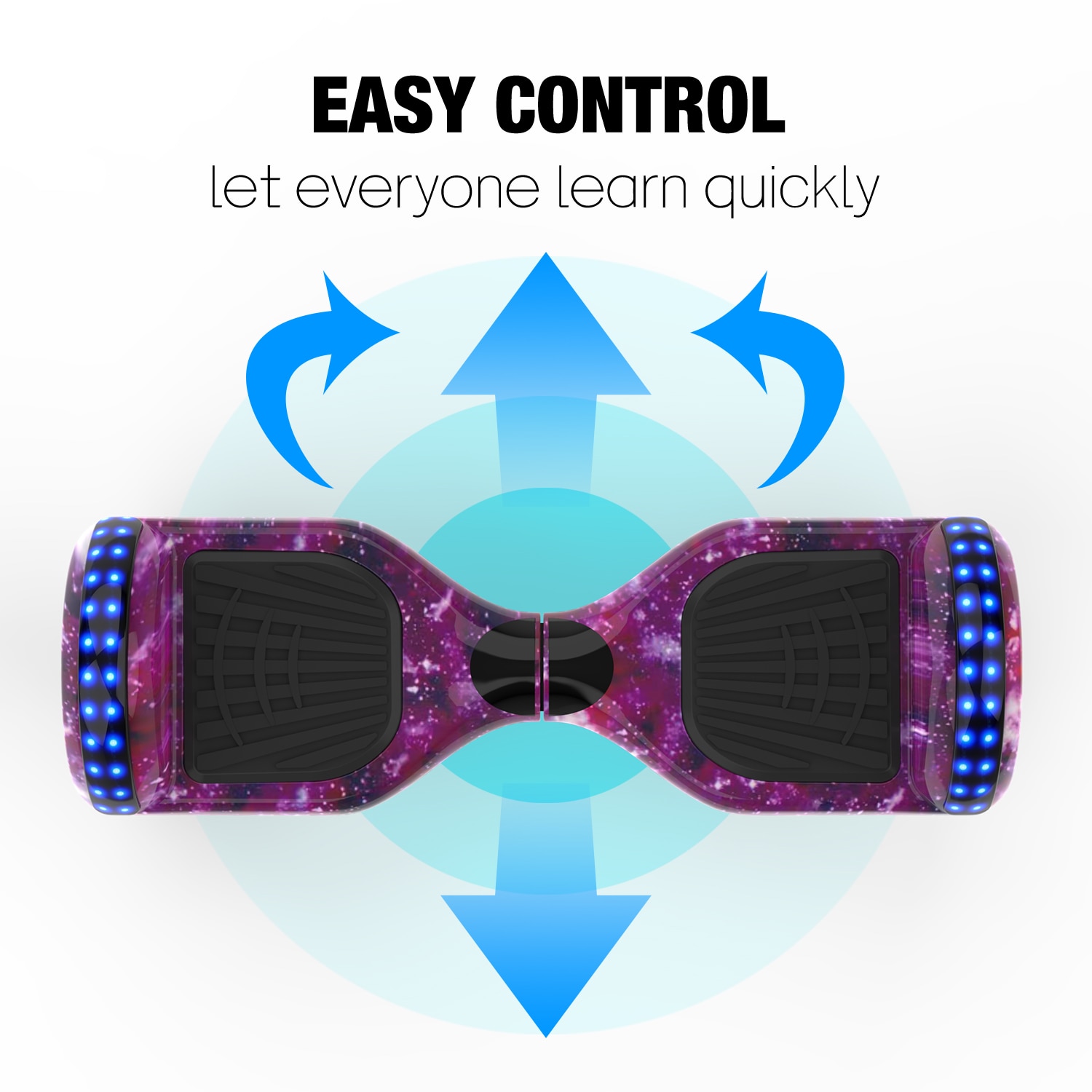 Hoverboard GeekMe, bluetooth, Lumina LED roti, cu