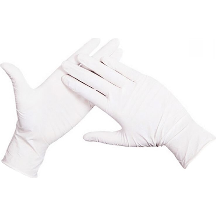 Set 100 manusi de protectie din latex usor pudrate , marimea L