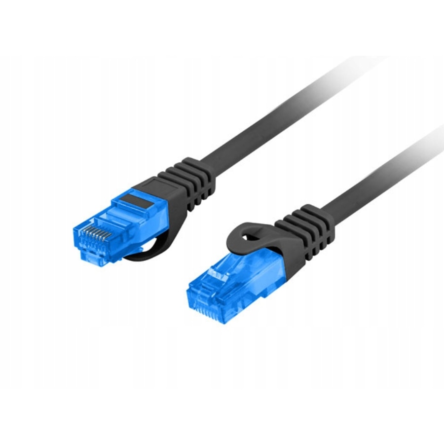 Cablu Ethernet RJ45 Impakt, LAN Cat 6A, SFTP, S/FTP, LSZH, Negru, 1.5 cm