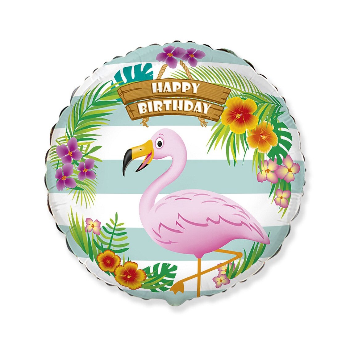 Balon Folie Happy Birthday Flamingo, Multicolor, 46 cm
