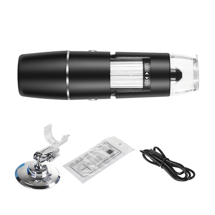 Цифров микроскоп WIFI връзка и CMOS сензор, LeeXo увеличение 50-1000X, връзка, лаптоп, Android или IOS