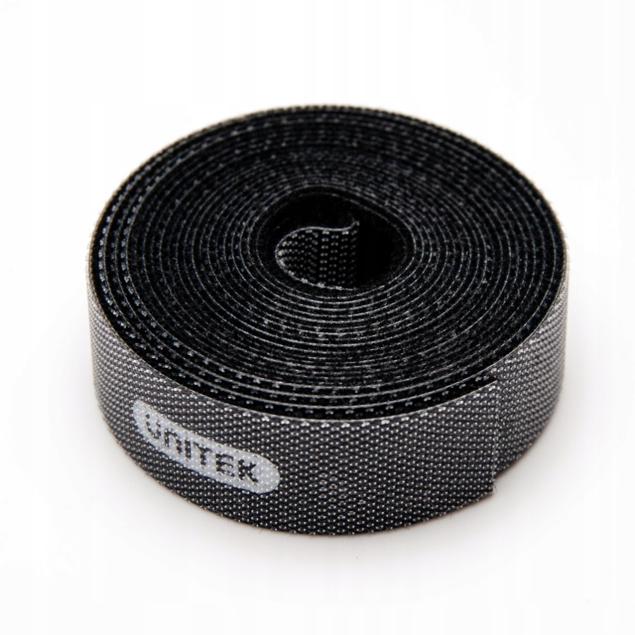 Organizator cabluri Unitek, Velcro, Negru, 1.4x200 cm