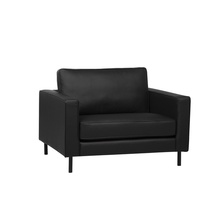 SAVALEN Modern Fekete Bőr Fotel