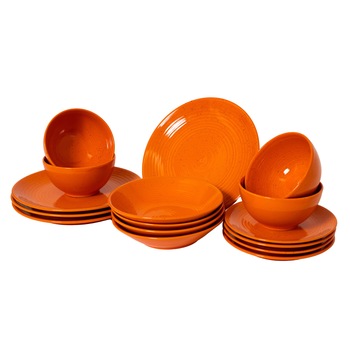 Set Complet Serviciu De Masa, Saffron Desert, 16 piese, Cesiro, Portocaliu Spirala Set Complet Serviciu De Masa, Saffron Desert, 16 piese, Cesiro, Portocaliu Spirala