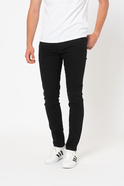 ARMANI EXCHANGE, Skinny fit farmernadrág középmagas derékrésszel, Fekete