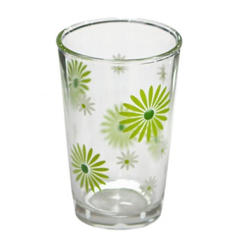 Set pahare 6 bucati cu decor flori verzi, bauturi racoritoare Set pahare 6 bucati cu decor flori verzi, bauturi racoritoare