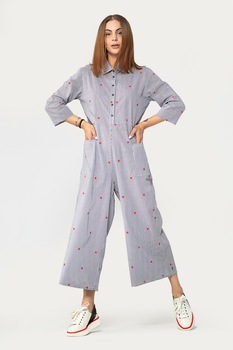 Antonia M, Salopeta ampla cu model, Alb/Gri inchis/Rosu vermilion Antonia M, Salopeta ampla cu model, Alb/Gri inchis/Rosu vermilion