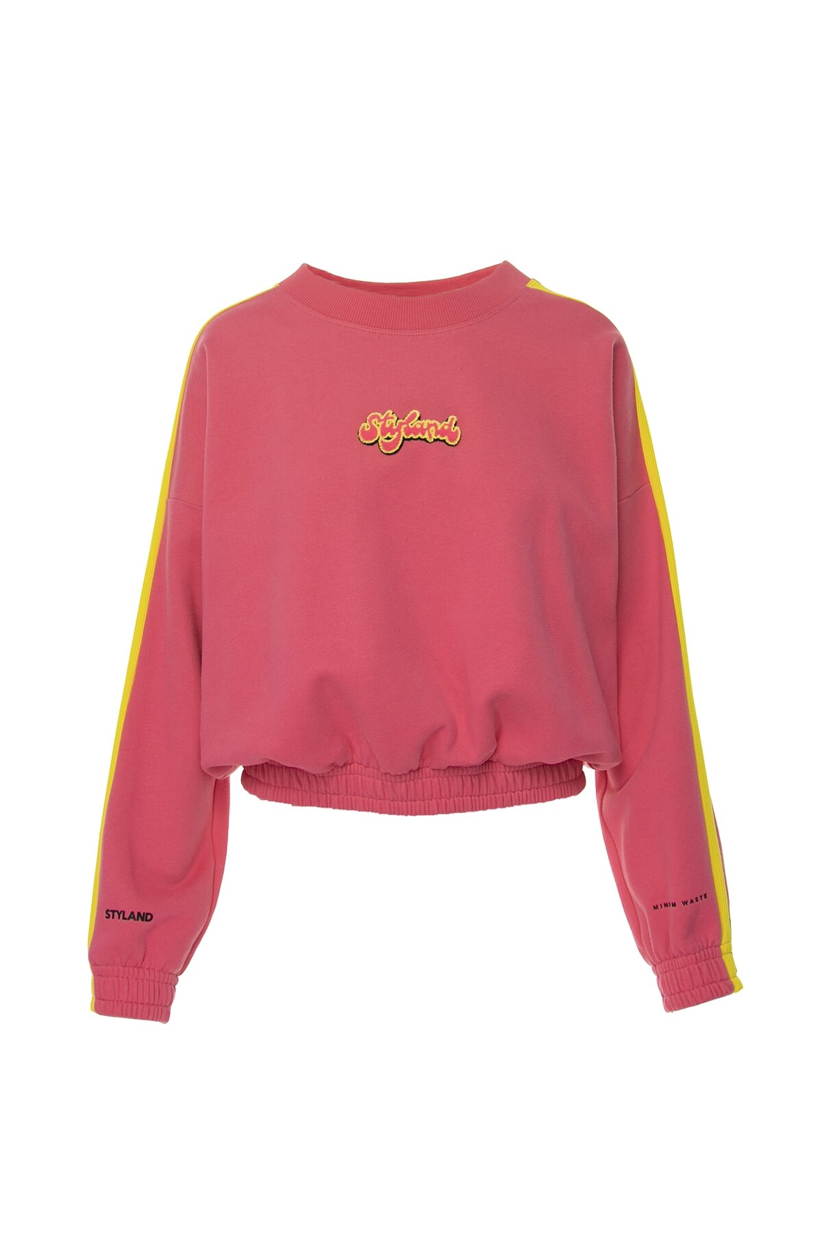 Bluza din bumbac organic, STYLAND, 369E203204TXS1-452174-S, Roz, S