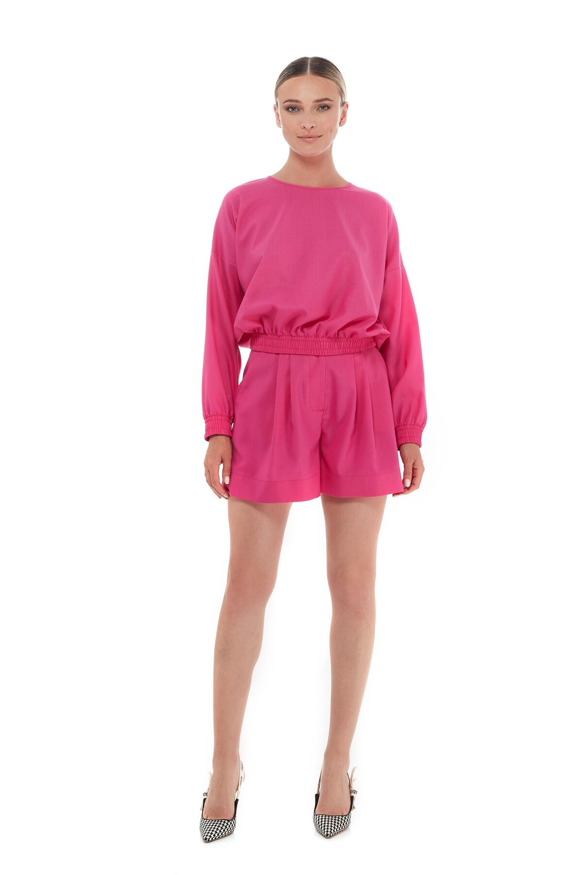 Pantaloni din lana, STYLAND, 232226-45-S, Roz, S