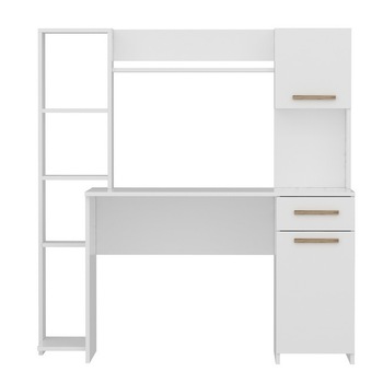 Birou cu biblioteca Homemania, Merry, 144 x 60 x 151 cm, Lemn, Alb Birou cu biblioteca Homemania, Merry, 144 x 60 x 151 cm, Lemn, Alb