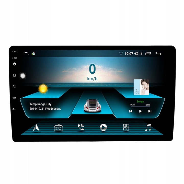Мултимедиен плеър Farrot Car, 9-инчов, Android 9.1, Стерео, GPS, DSP ефект, Поддръжка на двоен Din, DAB и FM радио приемник, WiFi свързаност, За телефони с Android/iOS, Двоен USB вход + LED камера за сигурност