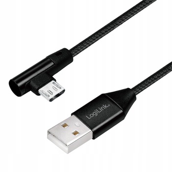Cablu USB-MIcroUSB LogiLink, 1 m, Fir impletit, Negru Cablu USB-MIcroUSB LogiLink, 1 m, Fir impletit, Negru