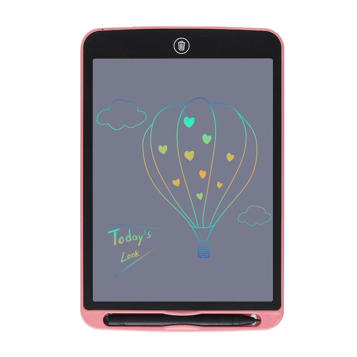 Tableta LCD pentru scris si desenat copii, 10.5 inch , Roz