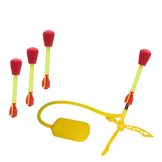 Set lansator si racheta, Stomp Rocket® Ultra multicolor, + 3 ani, 4 rachete