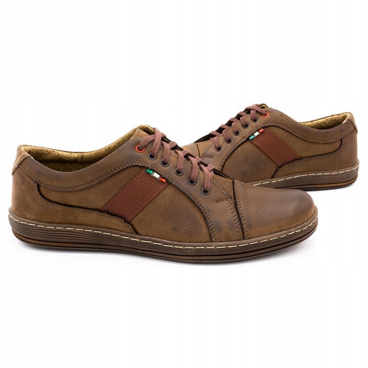 Pantofi casual 238GT, Olivier, Piele naturala, Maro, 44