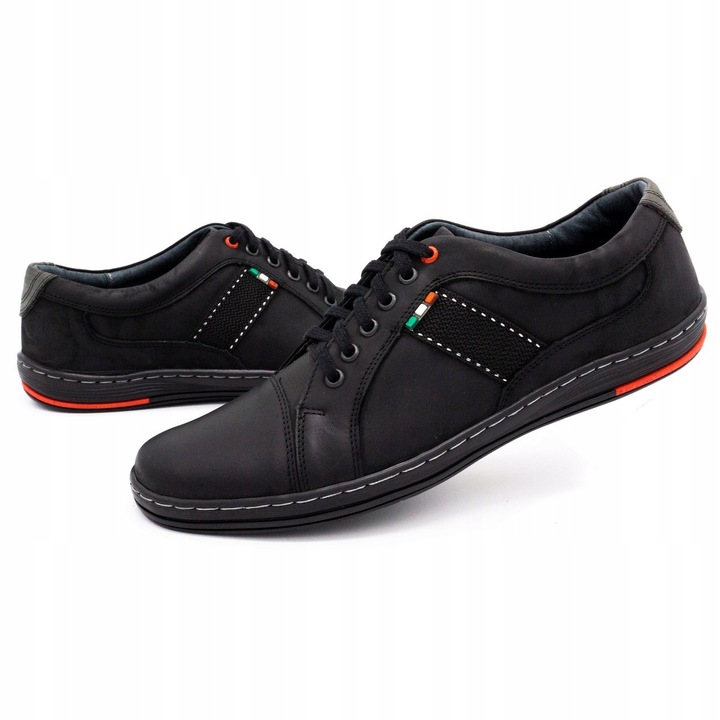 Pantofi casual 238GT, Olivier, Piele naturala, Negru, Negru