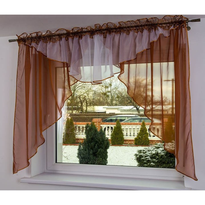 Készre varrt függöny Parma, 350 x 150 cm, barna