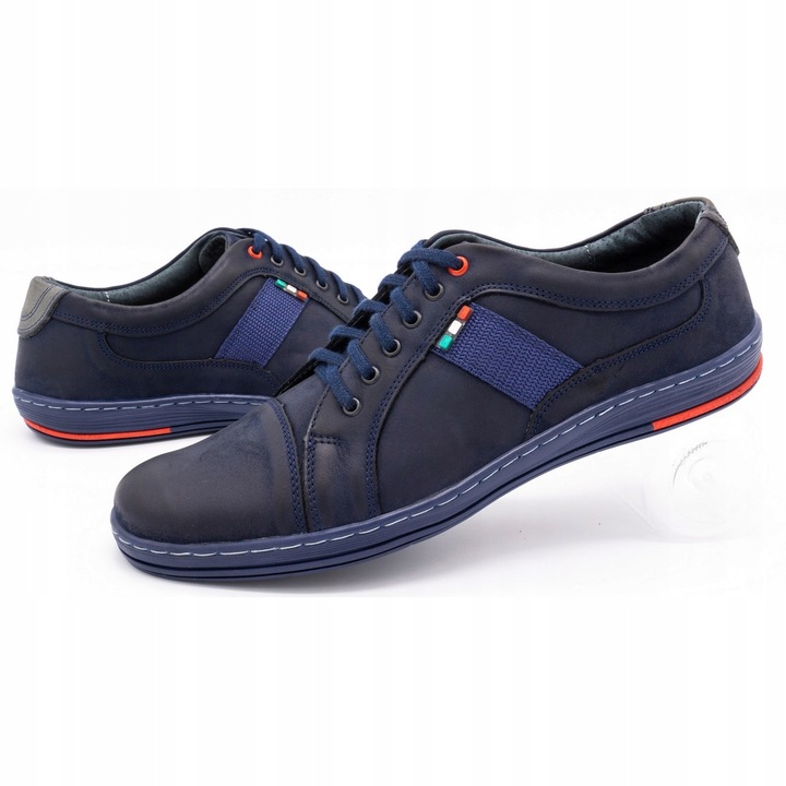 Pantofi casual 238GT, Olivier, Piele naturala, Albastru inchis, Albastru inchis