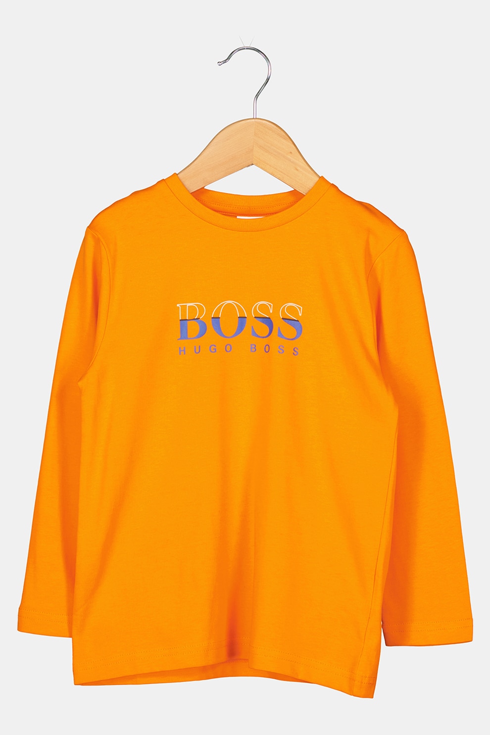 BOSS, Bluza de jerseu cu logo contrastant, Oranj/albastru royal