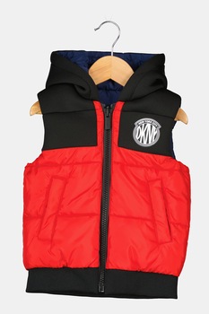 DKNY, Vesta reversibila cu gluga, Bleumarin/Rosu/Negru DKNY, Vesta reversibila cu gluga, Bleumarin/Rosu/Negru