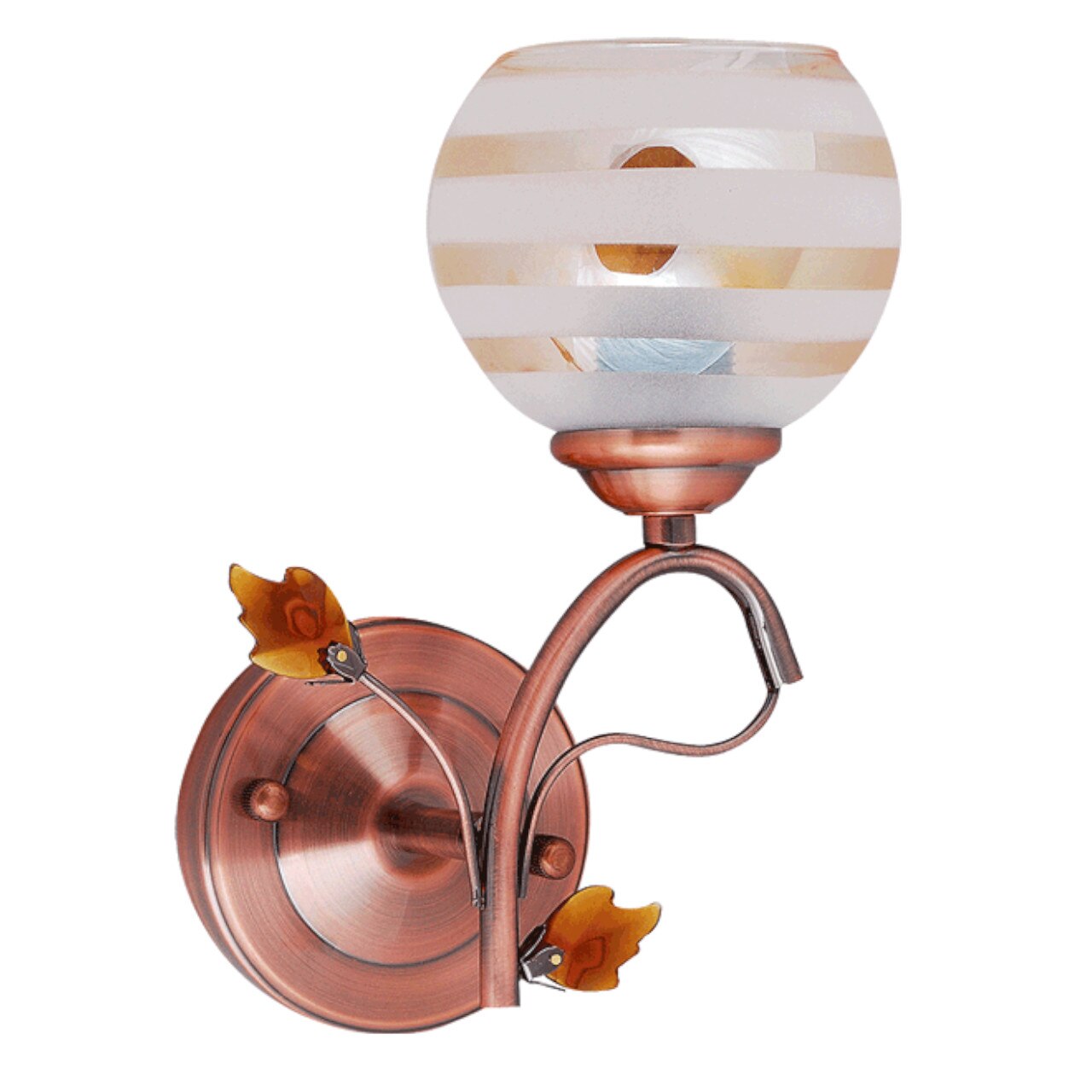 Aplica Interior Erste Irina 1x60W Max E27 EL0023765 Culoare Aramiu si Sticla cu model