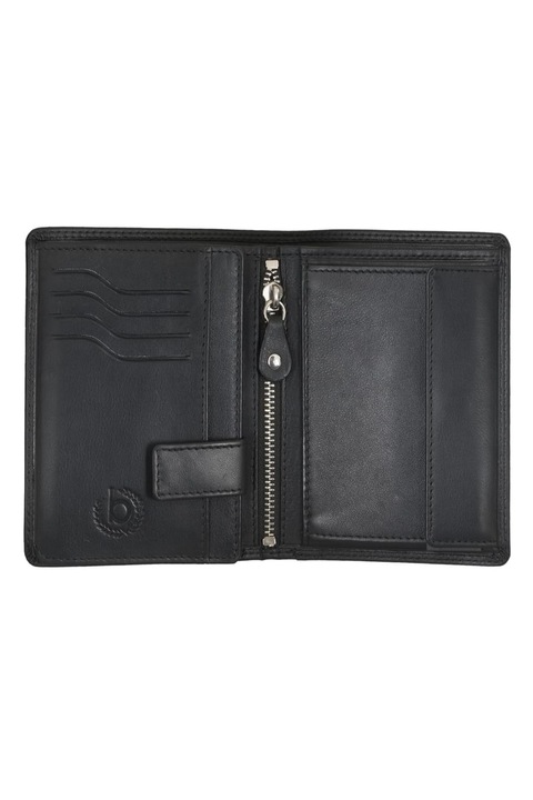 Portofel vertical pentru barbati, bugatti, seria Simbiosi, piele naturala, negru
