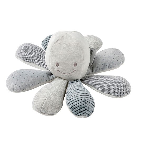 Jucarie de Plus Nattou Lapidou Caracatita Gri 23 cm