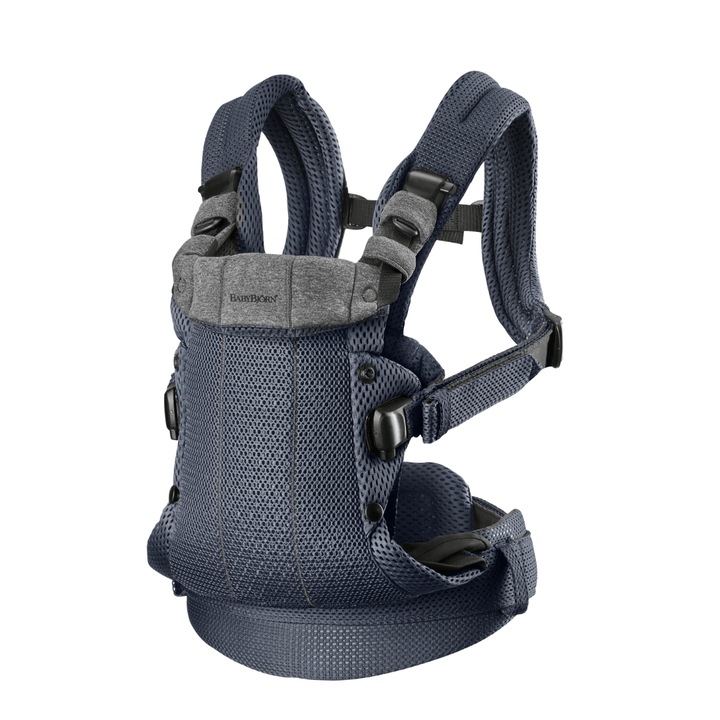 Marsupiu BabyBjorn Anatomic cu Multiple Pozitii de Purtare, colectia Harmony, 3D Mesh, Anthracite