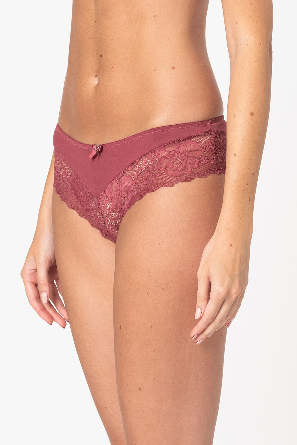 Hunkemoller, Chiloti brazilieni cu insertii de dantela Maya, Violet tyrian, S