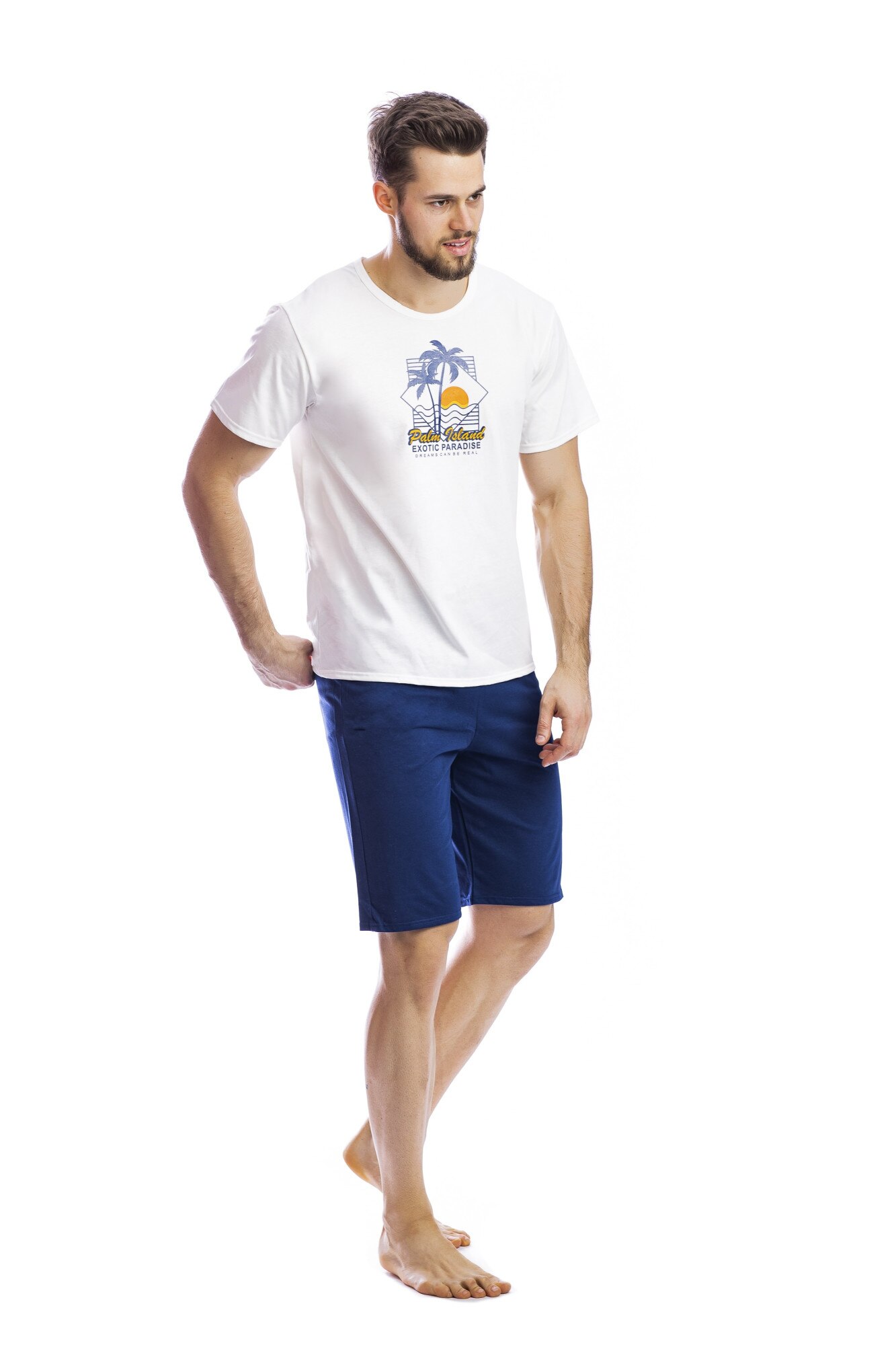 Pijamale pentru barbati PJB100, Alb, S