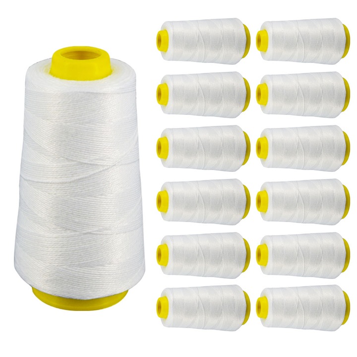 Комплект от 10 макари за шевна машина за чували Tehno Mss, Бял