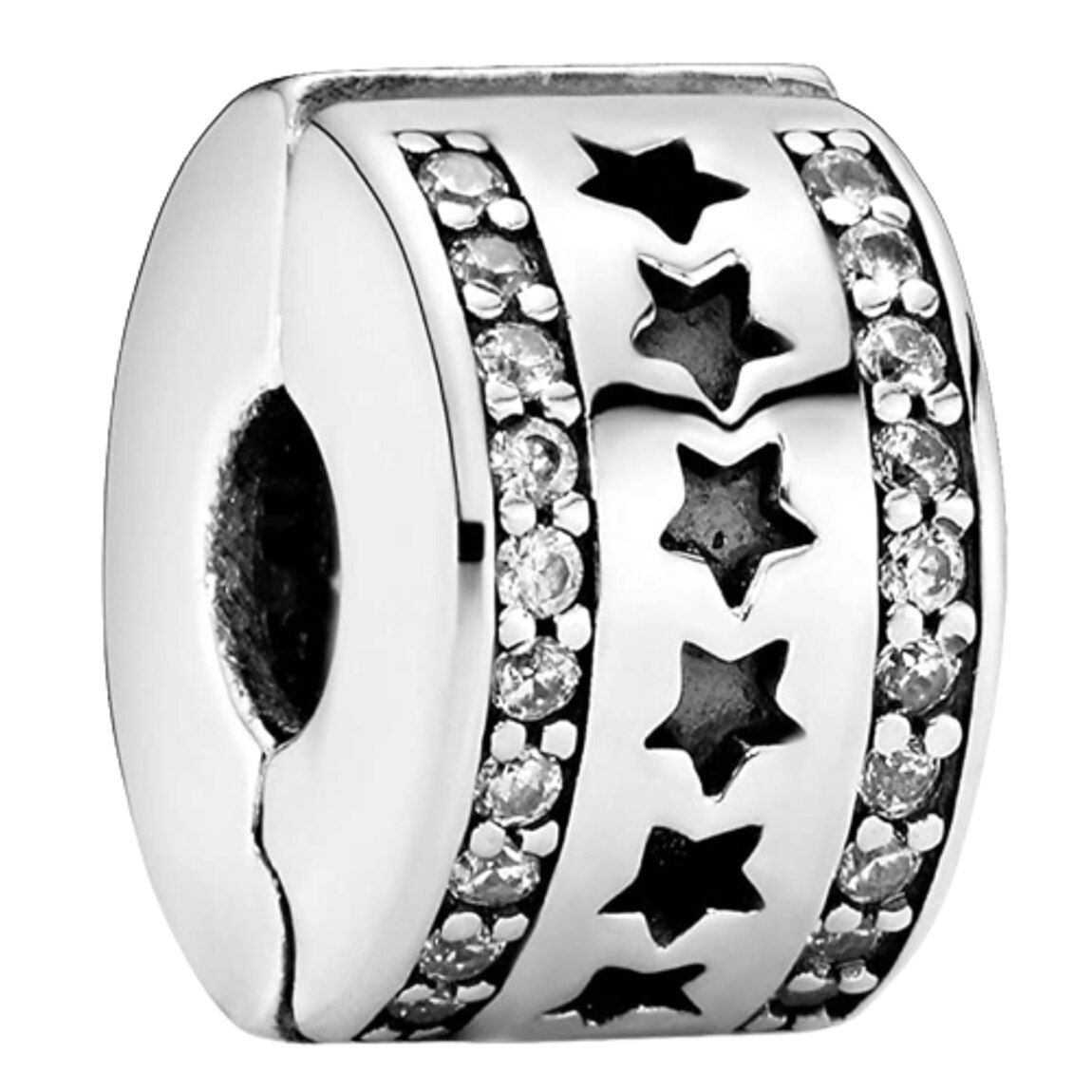 Talisman argint cu stelute decupate tip clips