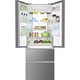 Двукрилен хладилник Side by side Haier HB17FPAAA, French Door, 446 л, Total No Frost, Инверторен мотор, My Zone, LED дисплей, Super Cooling, Super Freezing, Клас E, H 190 см, Inox