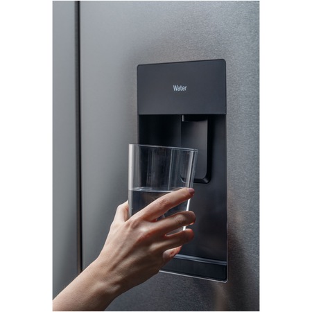 Side by side Cube Haier HTF-520IP7, 525l, Total No Frost, Motor Inverter, Sistem Antibacterian, Display LED, Super Cooling, Super Freezing, Dispenser apa, Aparat de gheata, Clasa F, H 190 cm, Inox
