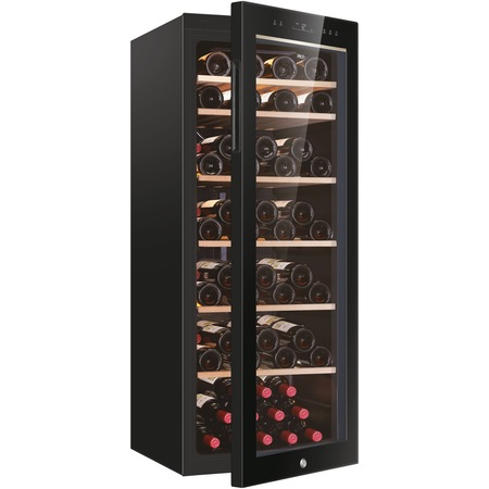 Racitor de vinuri Haier HWS84GA, 84 sticle, Usa reversibila, Clasa G, H 127 cm, Negru