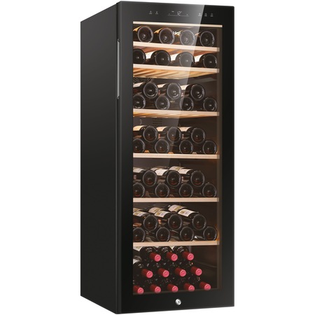 Racitor de vinuri Haier HWS84GA, 84 sticle, Usa reversibila, Clasa G, H 127 cm, Negru
