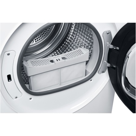 Uscator de rufe Haier HD100-A2979-S, Pompa de caldura, 10 kg, Clasa A++, iRefresh, Dry Sensor, Pillow drum, Display LED, Control touch, iTime, Alb