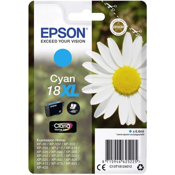Cartus cerneala Epson Cyan capacitate mare 18XL T1812 pentru MUFC Limited Edition XP-102 / XP-202 / XP-405WH / XP-412 / XP-415 / XP-422 / XP-425, 450 pagini OEM C13T18124010 Cartus cerneala Epson Cyan capacitate mare 18XL T1812 pentru MUFC Limited Edition XP-102 / XP-202 / XP-405WH / XP-412 / XP-415 / XP-422 / XP-425, 450 pagini OEM C13T18124010