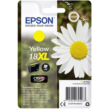 Cartus cerneala Epson Yellow capacitate mare 18XL T1814 pentru MUFC Limited Edition XP-102 / XP-202 / XP-405WH / XP-412 / XP-415 / XP-422 / XP-425, 450 pagini OEM C13T18144010 Cartus cerneala Epson Yellow capacitate mare 18XL T1814 pentru MUFC Limited Edition XP-102 / XP-202 / XP-405WH / XP-412 / XP-415 / XP-422 / XP-425, 450 pagini OEM C13T18144010