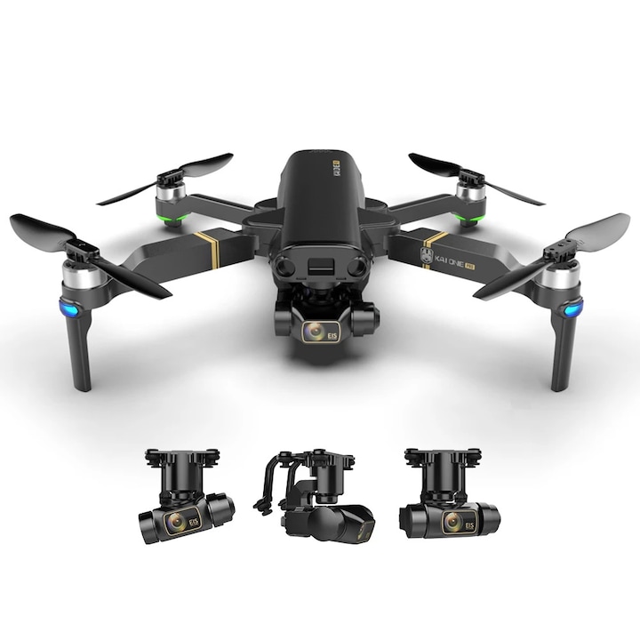 CSJ Kai One Pro 2 kamerás drón, 4k / 8k HD, 5G Wifi, GPS, 3 tengelyes kardántengely, összecsukható karok, vissza a kezdőlapra gomb, vezérlési távolság 1200 m, repülési idő 25 perc