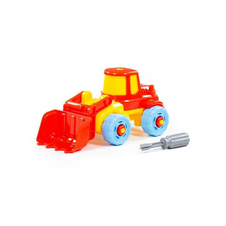 Szerelhető traktor-kotrógép, Piros/Sárga/Kék, Polesie