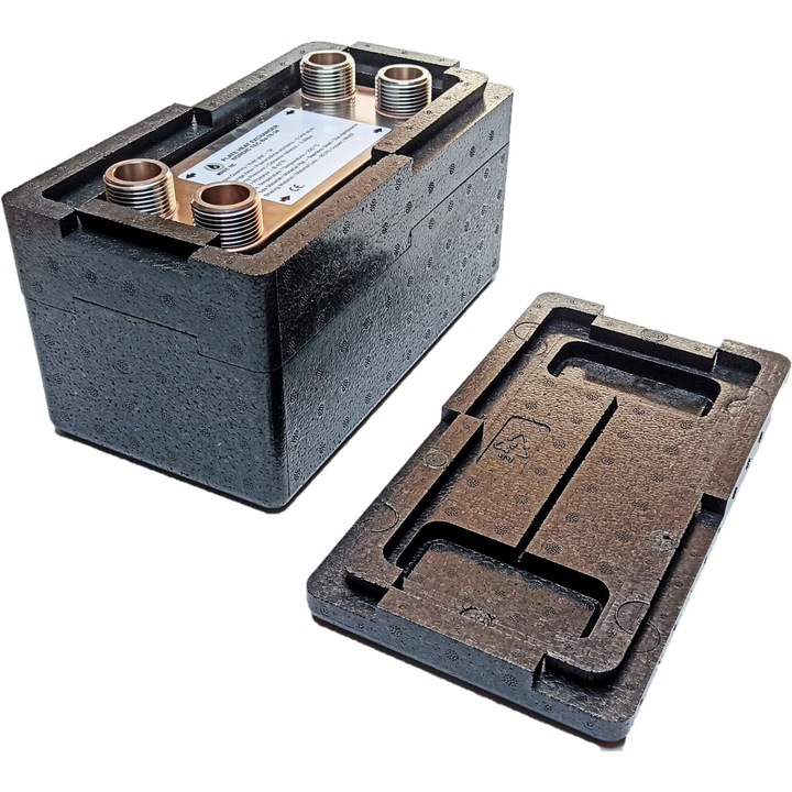 Schimbator de caldura cu placi, NORDIC TEC, Ba 16-34, Inox 316L, 1'', 34 Placi, 45 kW, Izolatie