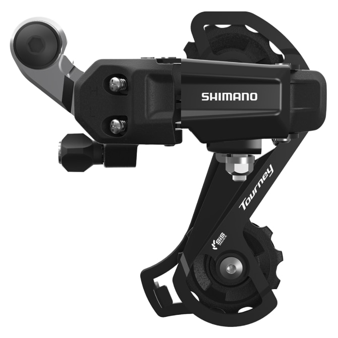 Schimbator spate Shimano Tourney RD-TY200-GS, 6/7 viteze, printare de ax, culoare negru