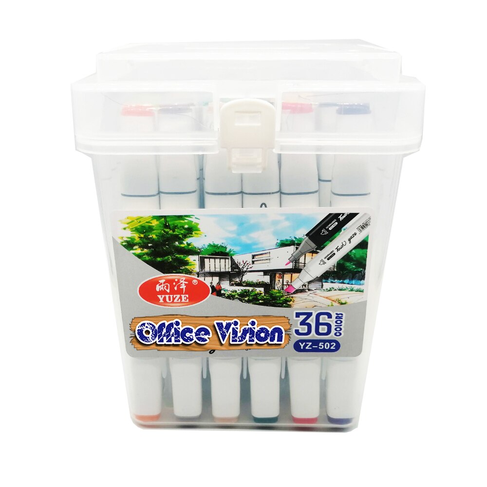 Set 36 piese markere premium Vision cu 2 capete diverse culori