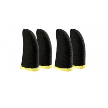 Set 4 x manusi gaming profesionale Playsmartshop Black Gold V2 , fibra carbon, pentru telefon / tableta, antitranspiratie , Pubg Fortnite Call of duty Set 4 x manusi gaming profesionale Playsmartshop Black Gold V2 , fibra carbon, pentru telefon / tableta, antitranspiratie , Pubg Fortnite Call of duty