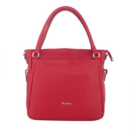 Geanta din piele naturala - Pierre Cardin, PCL1832R, 33x28x15cm, Rosu
