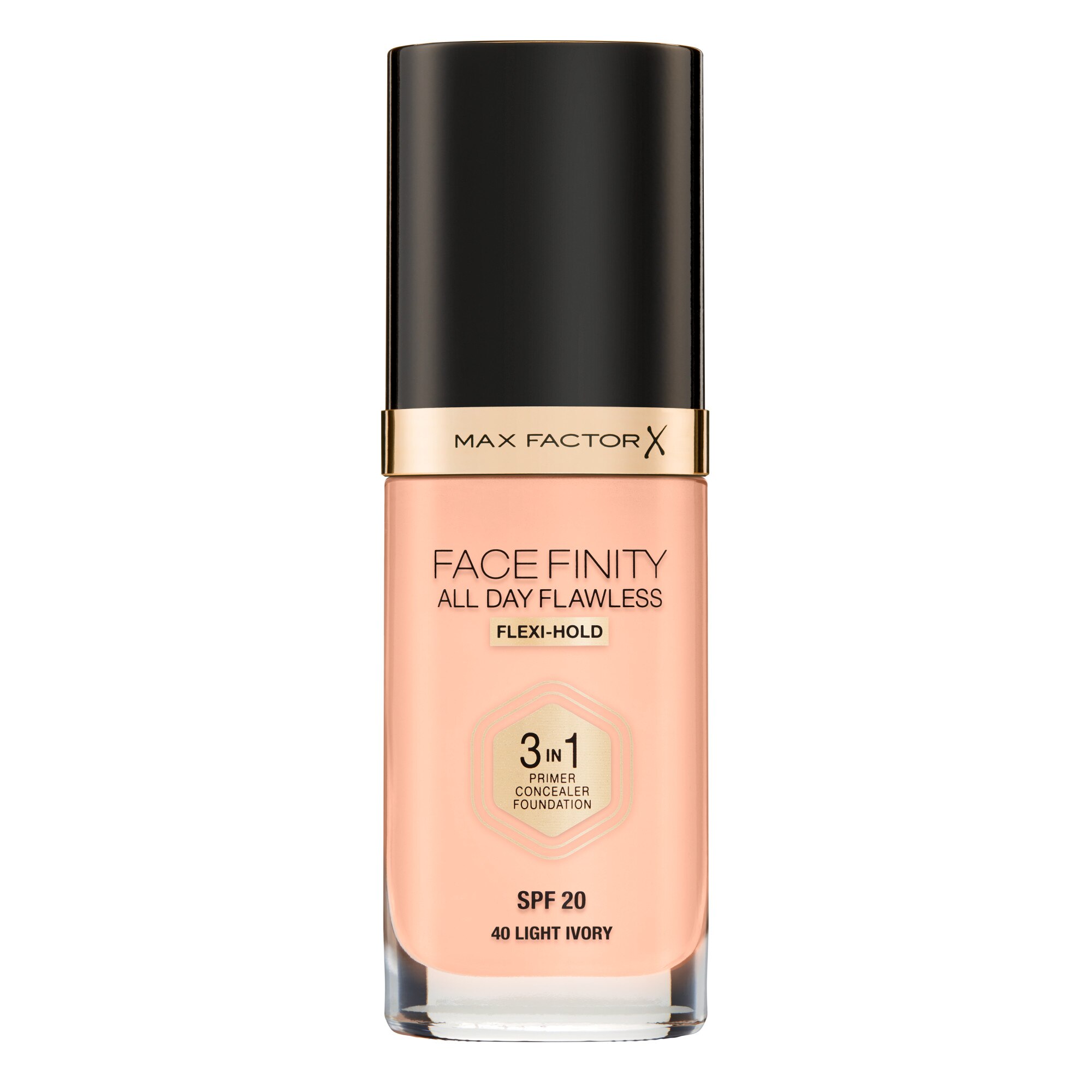 Fond de ten Max Factor Facefinity All Day Flawless 3-in-1 SPF 20, 30 ml, Light Ivory